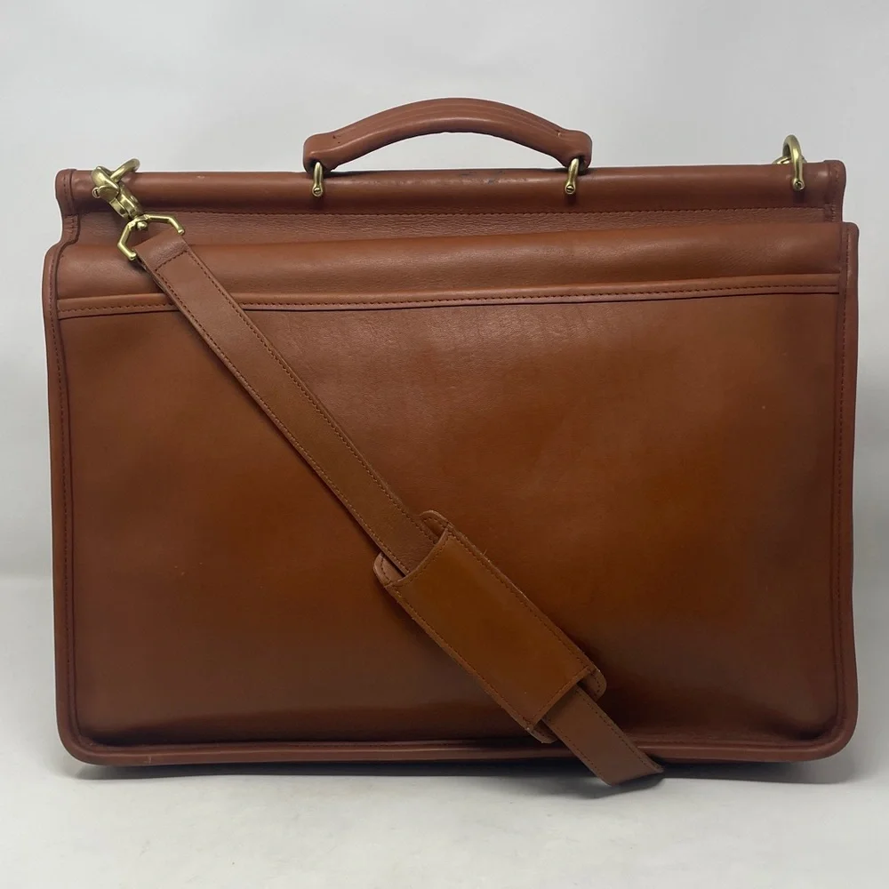 Vintage Coach Dowel British Tan Leather Laptop Briefcase #5297🖤